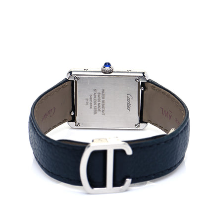 Cartier Stainless Steel Calfskin 24mm Tank Solo Quartz Watch 4 of 5
