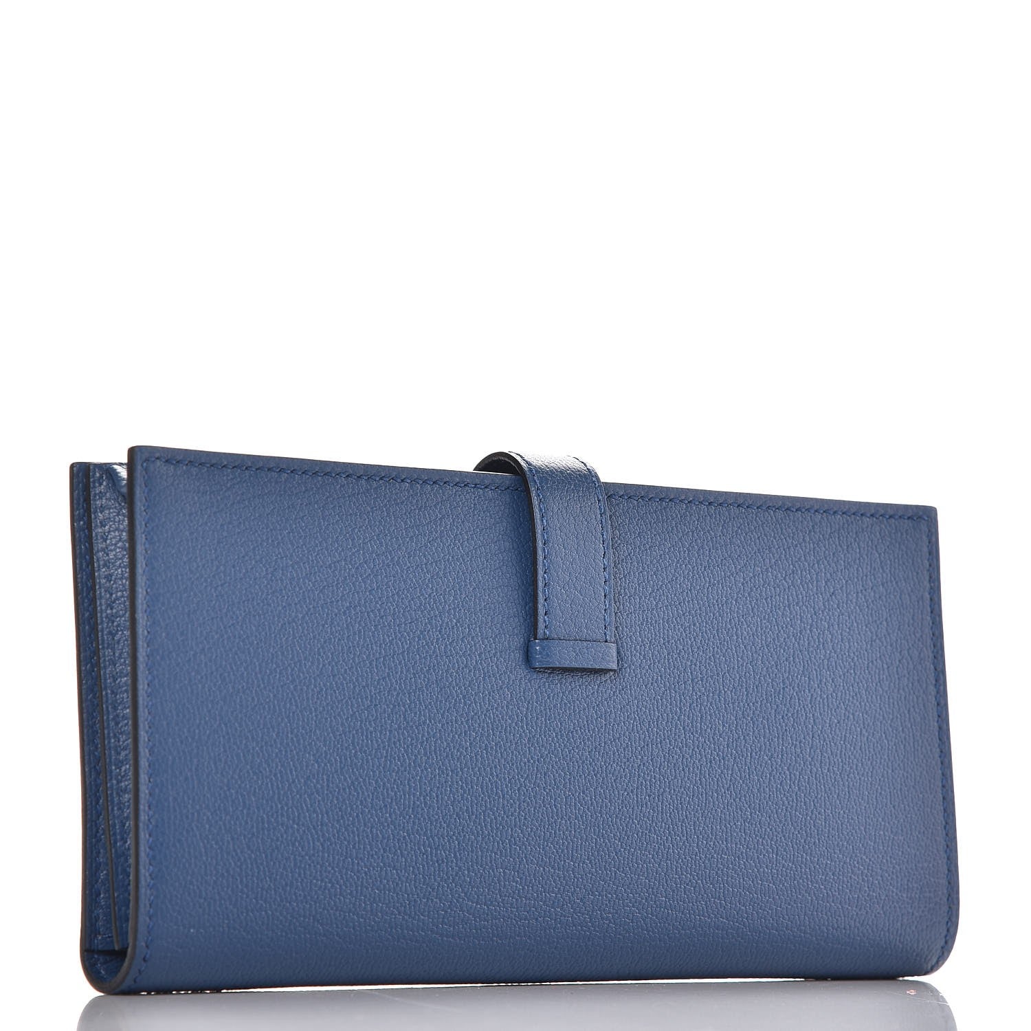 Hermes Chevre Mysore Bearn Gusset Wallet Bleu Agate 3 of 8