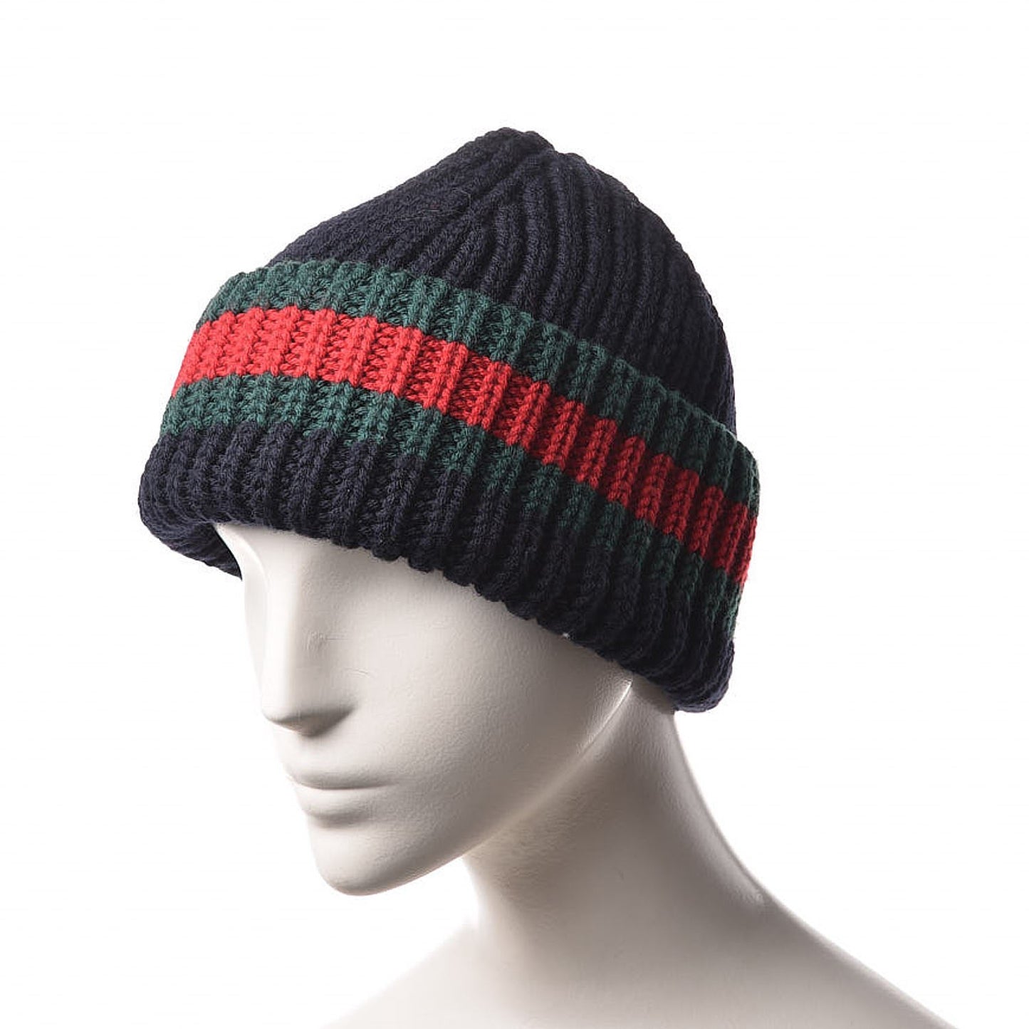 Wool Web Beanie Hat Navy