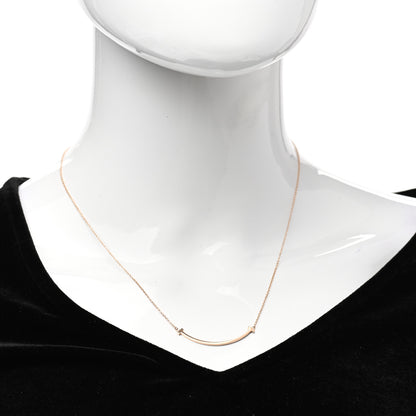 Tiffany 18K Rose Gold Small T Smile Pendant Necklace 2 of 6