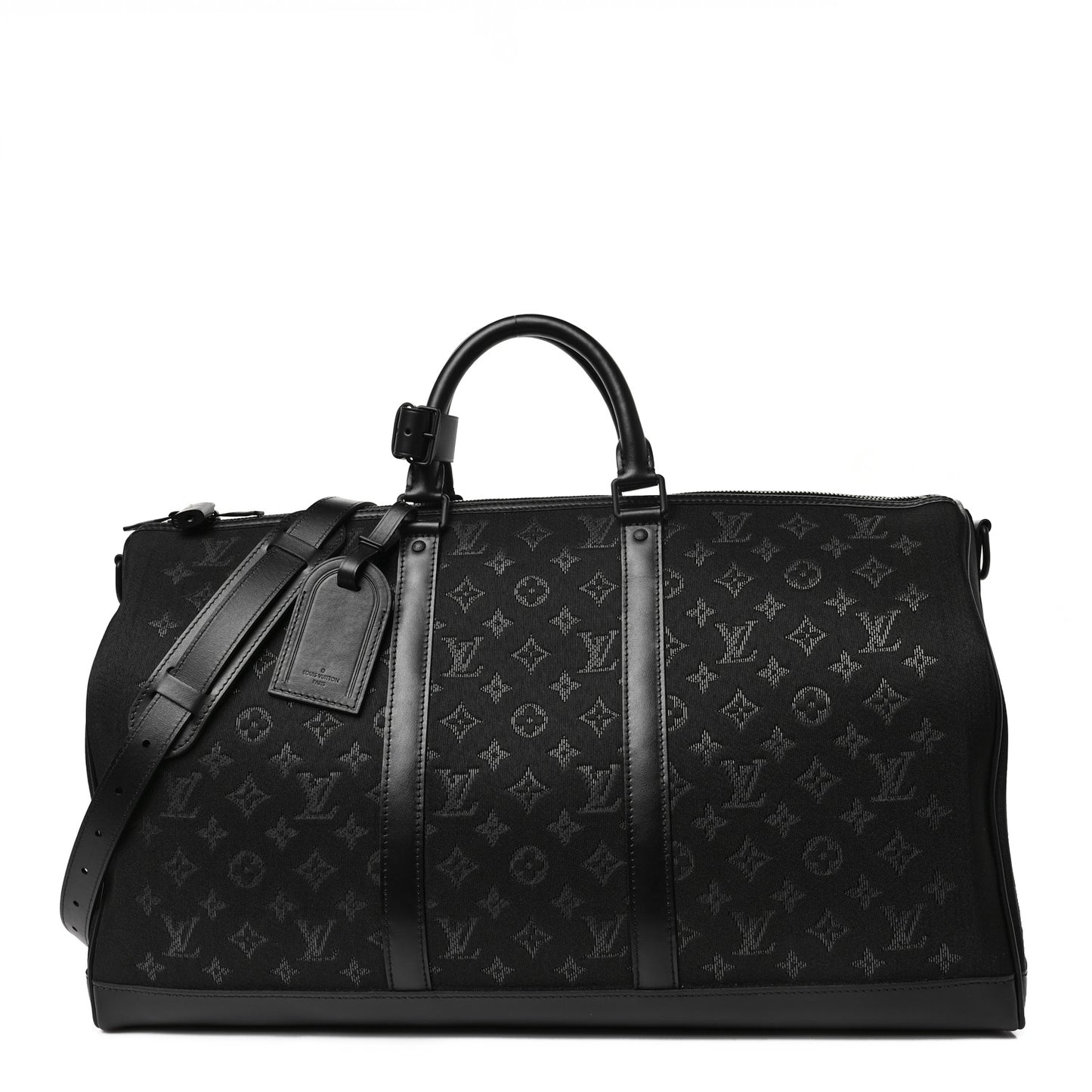 Jacquard Monogram Light Up Keepall Bandouliere 50 Black