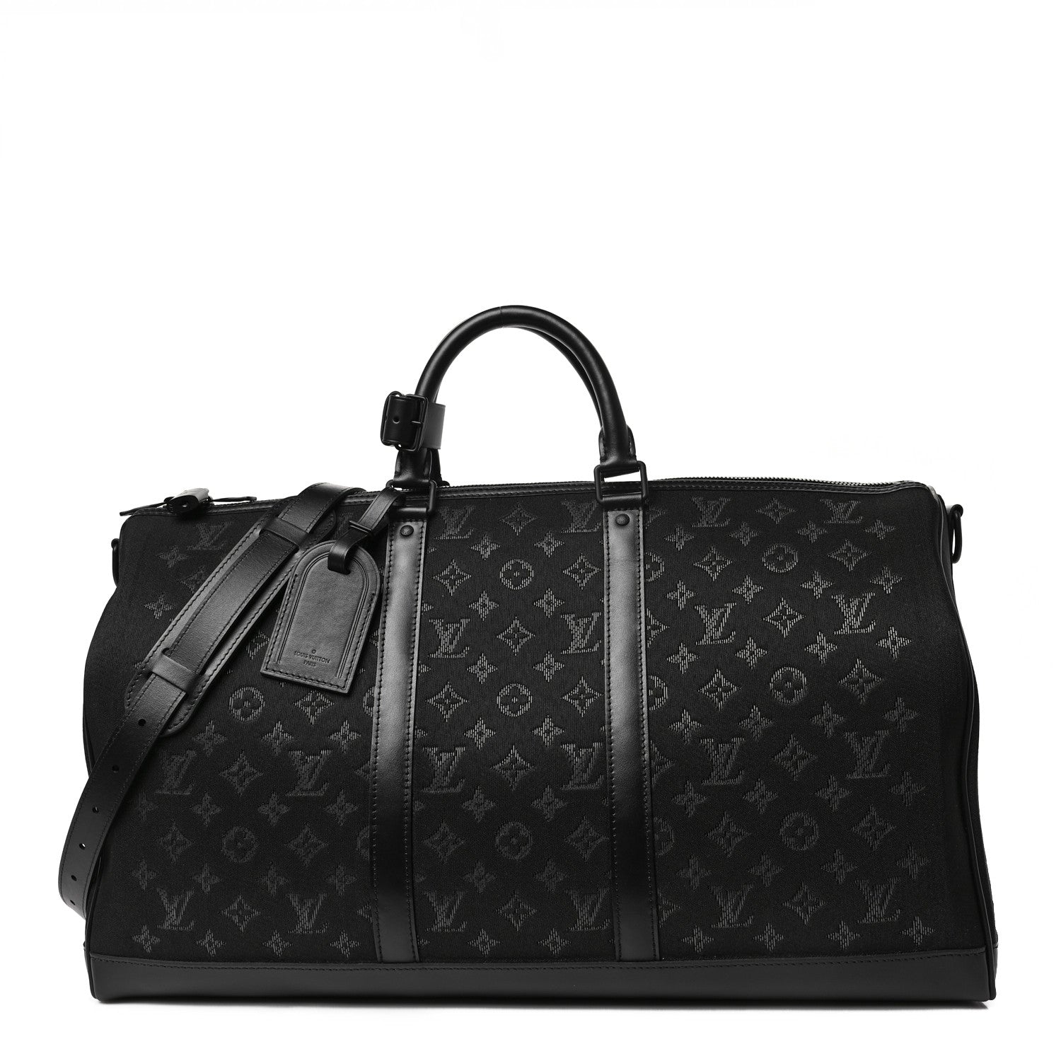 Louis Vuitton Jacquard Monogram Light Up Keepall Bandouliere 50 Black 3 of 10