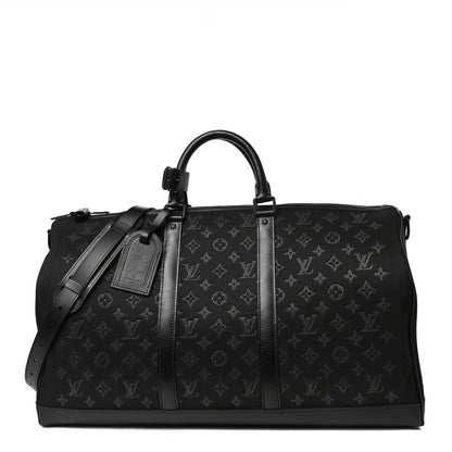Louis Vuitton Jacquard Monogram Light Up Keepall Bandouliere 50 Black 3 of 10