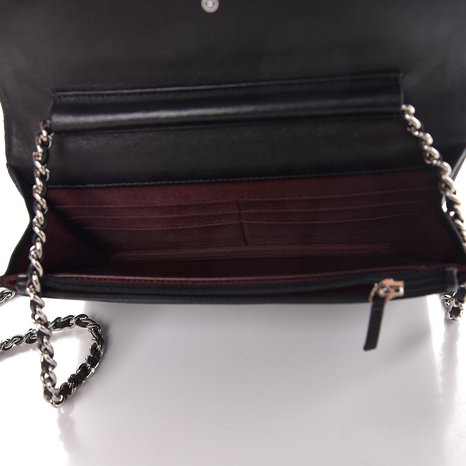 Chanel Lambskin Quilted Wallet On Chain WOC Black 5 of 9
