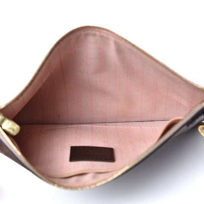 Louis Vuitton Damier Ebene Neverfull MM GM Pochette Rose Ballerine 5 of 13