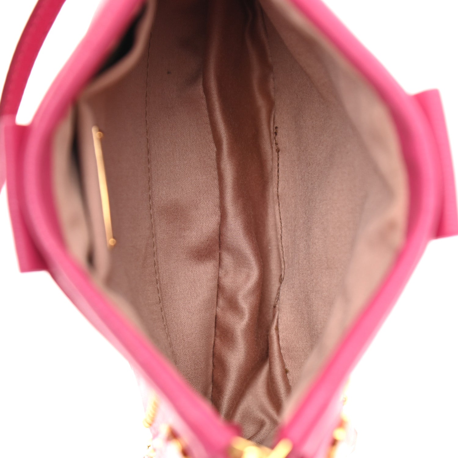 Miu Miu Goatskin Madras Crystal Studded Crossbody Pink 5 of 7