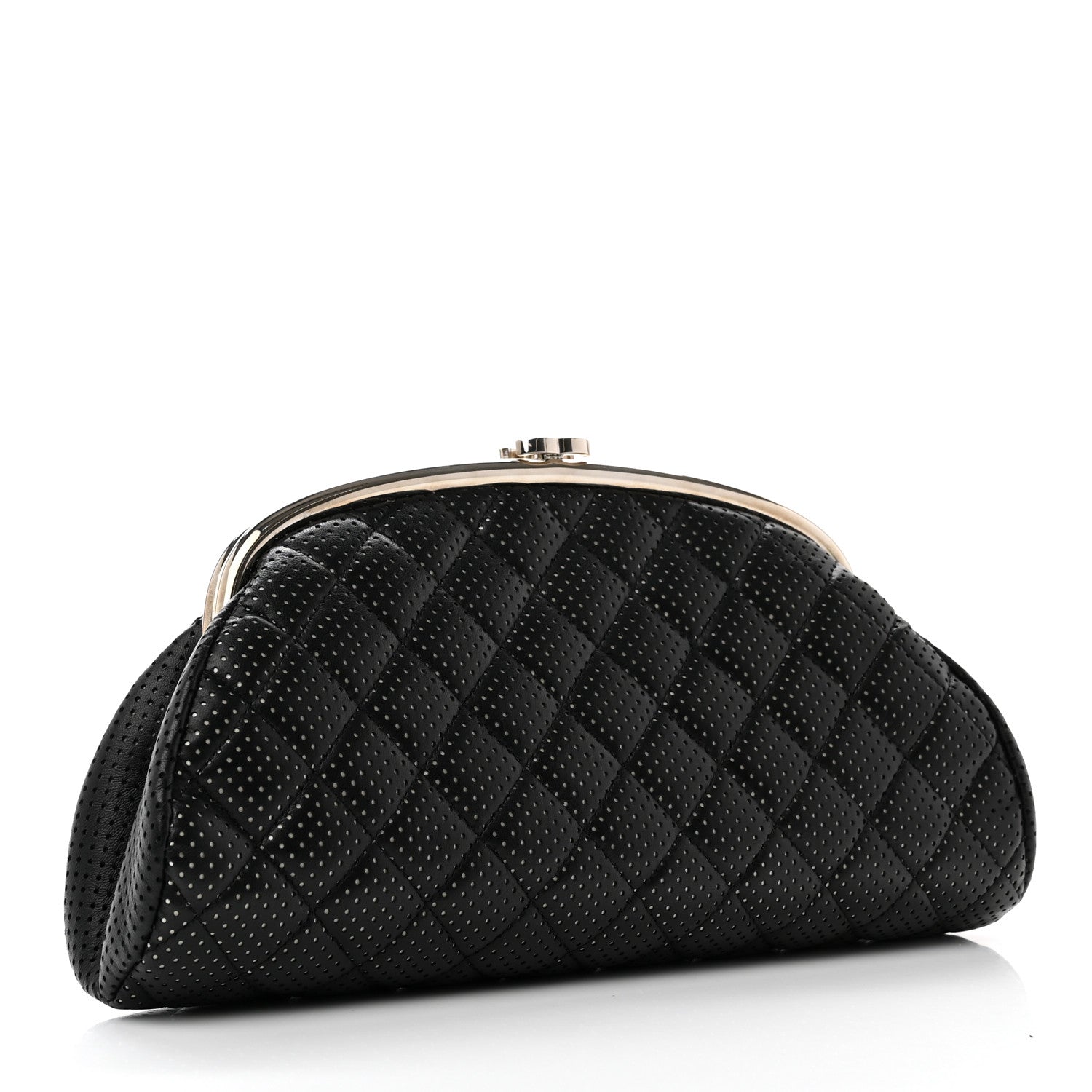 Chanel Lambskin Perforated Timeless Clutch Black 4 of 8