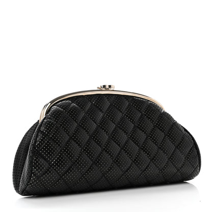 Chanel Lambskin Perforated Timeless Clutch Black 4 of 8