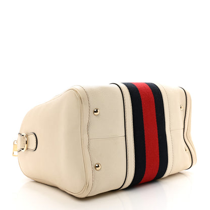 Gucci Calfskin Vintage Web Medium Boston White 4 of 14