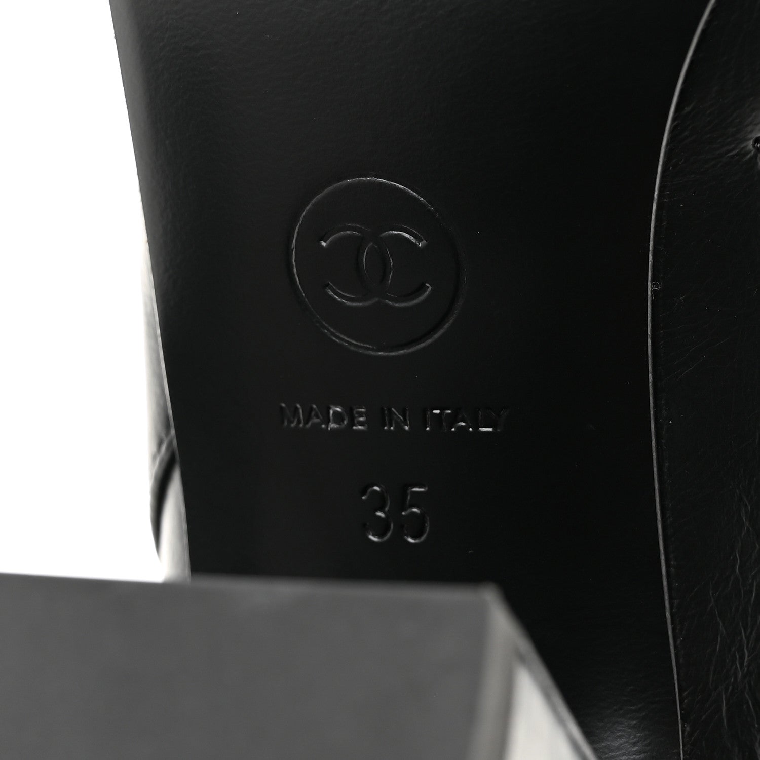 Chanel Crumpled Calfskin Cap Toe Chain Short Boots 35 Black 8 of 10
