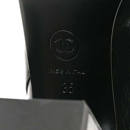 Chanel Crumpled Calfskin Cap Toe Chain Short Boots 35 Black 8 of 10