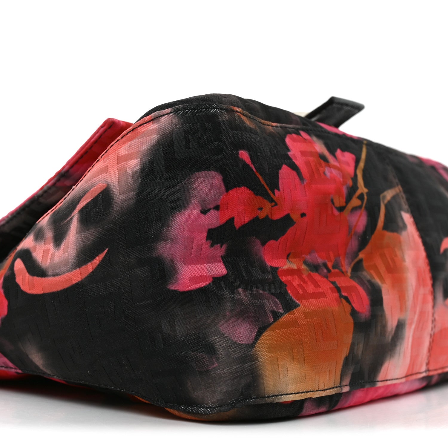 Fendi Zucchino Vitello Floral Forever Mama Baguette Black Multicolor 9 of 10
