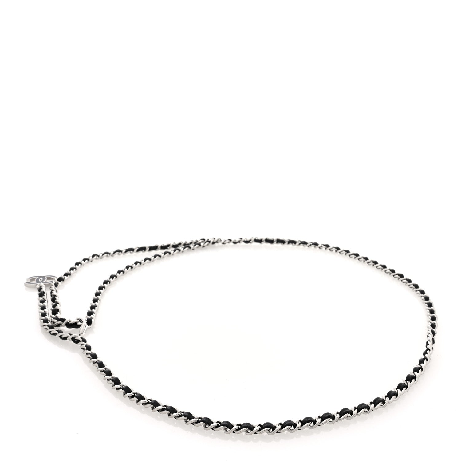 Chanel Lambskin Enamel CC Chain Belt Black Silver 2 of 3