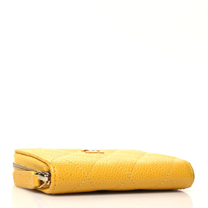 Chanel Caviar Quilted Zip Coin Purse Yellow 4 of 11
