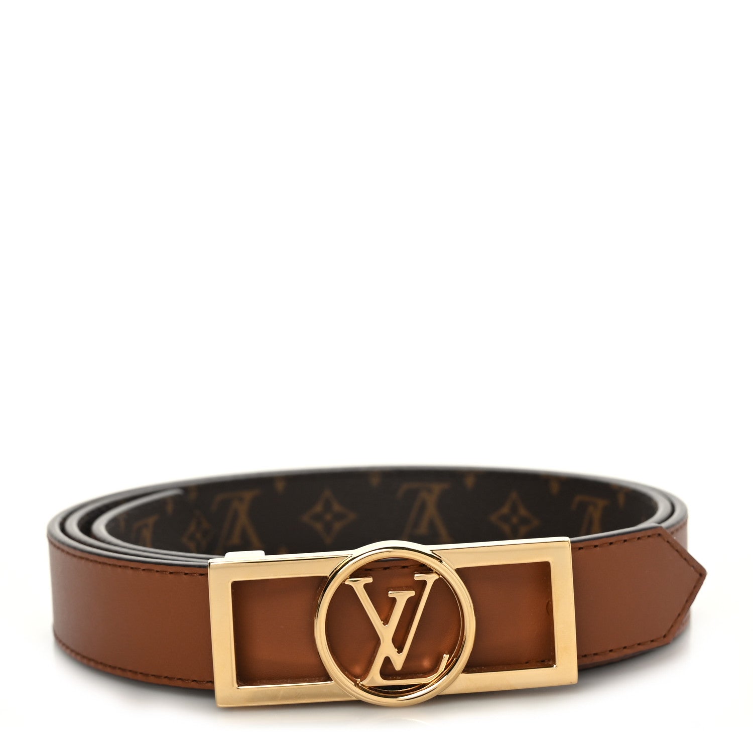 Louis Vuitton Monogram 25mm Dauphine Reversible Belt 75 30 Tan 1 of 4