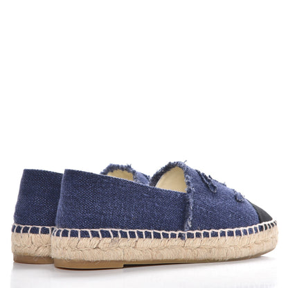 Chanel Linen CC Espadrilles 35 Blue Black 4 of 14