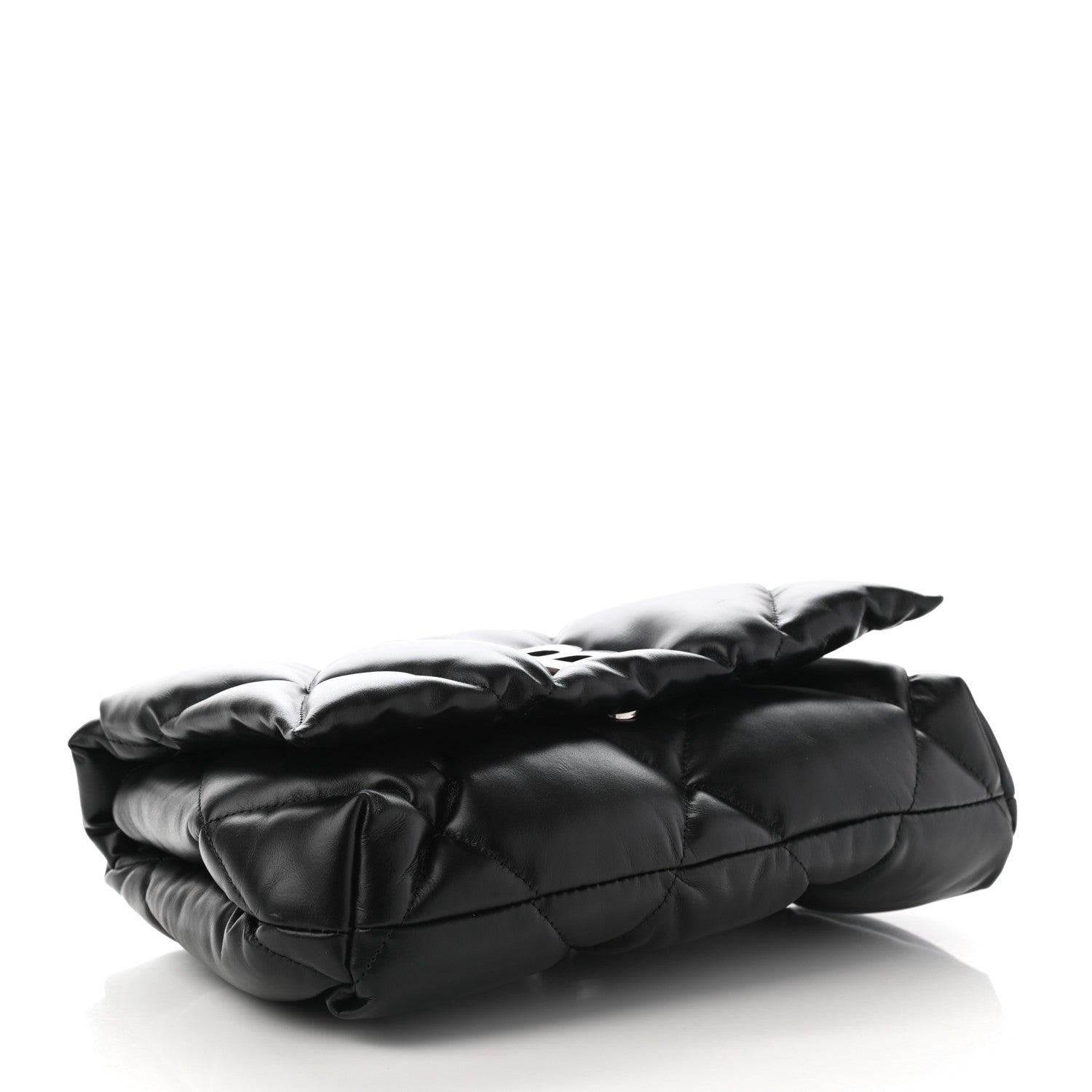 Balenciaga Nappa Calfskin Quilted Touch B Puffy Clutch Black 4 of 18