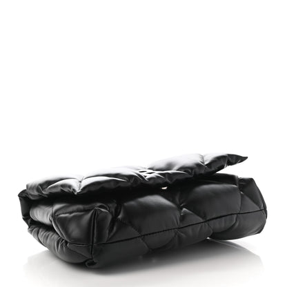 Balenciaga Nappa Calfskin Quilted Touch B Puffy Clutch Black 4 of 18