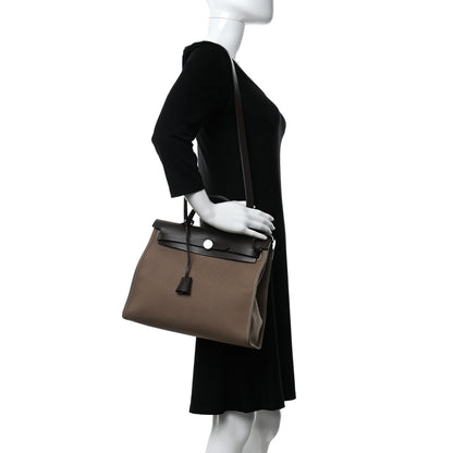 Hermes Vache Hunter Toile Herbag Zip 31 PM Etoupe Ebene 2 of 11