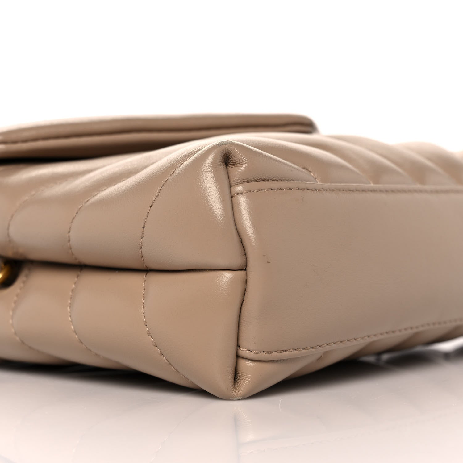Saint Laurent Calfskin Y Quilted Monogram Toy Loulou Crossbody Bag Dark Beige 8 of 10