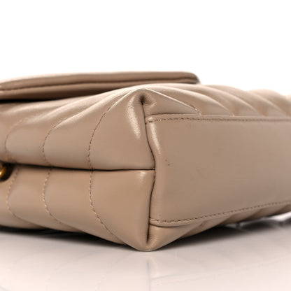 Saint Laurent Calfskin Y Quilted Monogram Toy Loulou Crossbody Bag Dark Beige 8 of 10