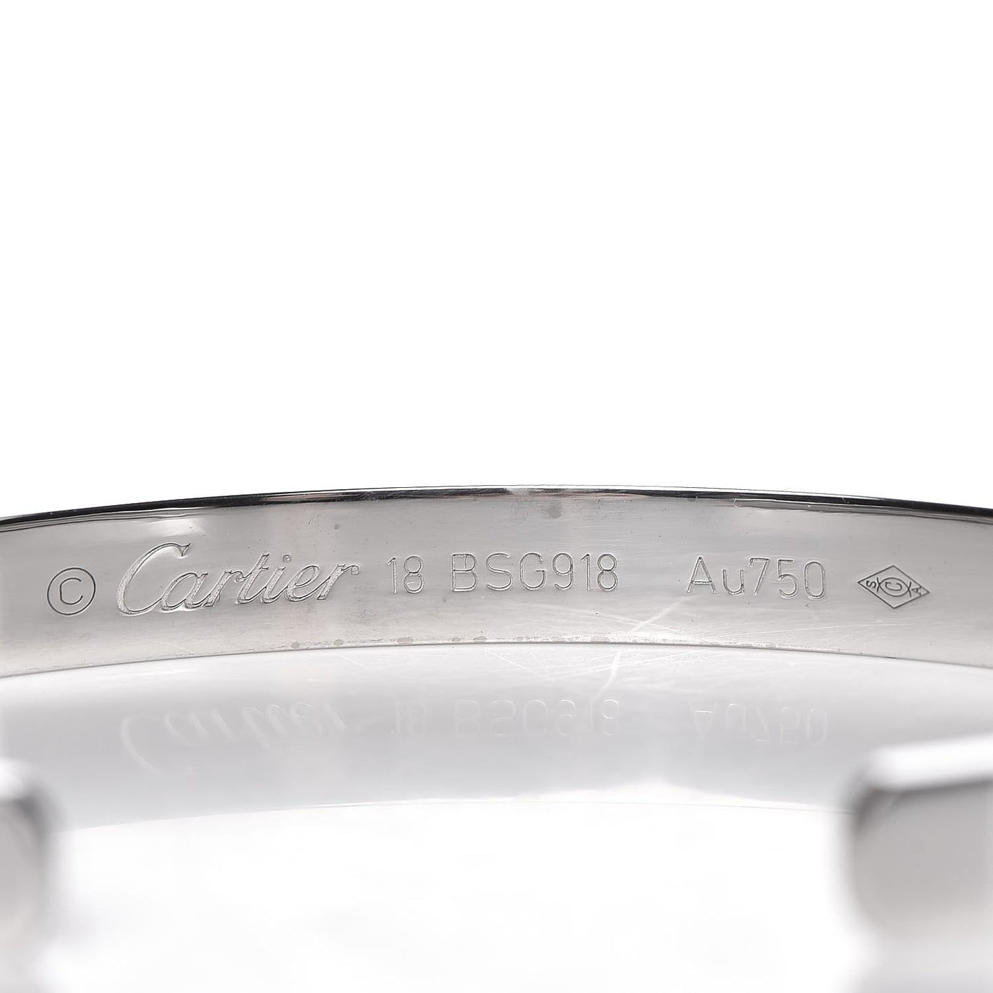 18K White Gold LOVE Cuff Bracelet 18