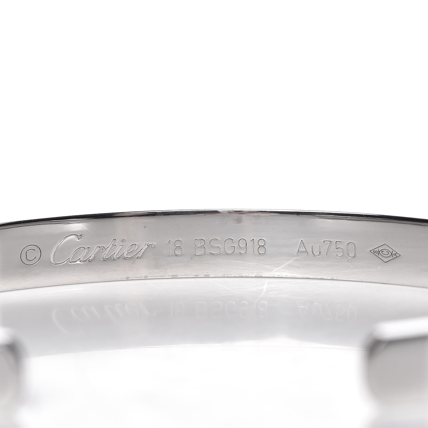 Cartier 18K White Gold LOVE Cuff Bracelet 18 4 of 5