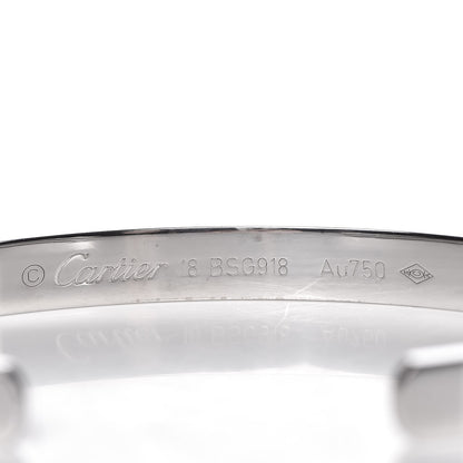 Cartier 18K White Gold LOVE Cuff Bracelet 18 4 of 5