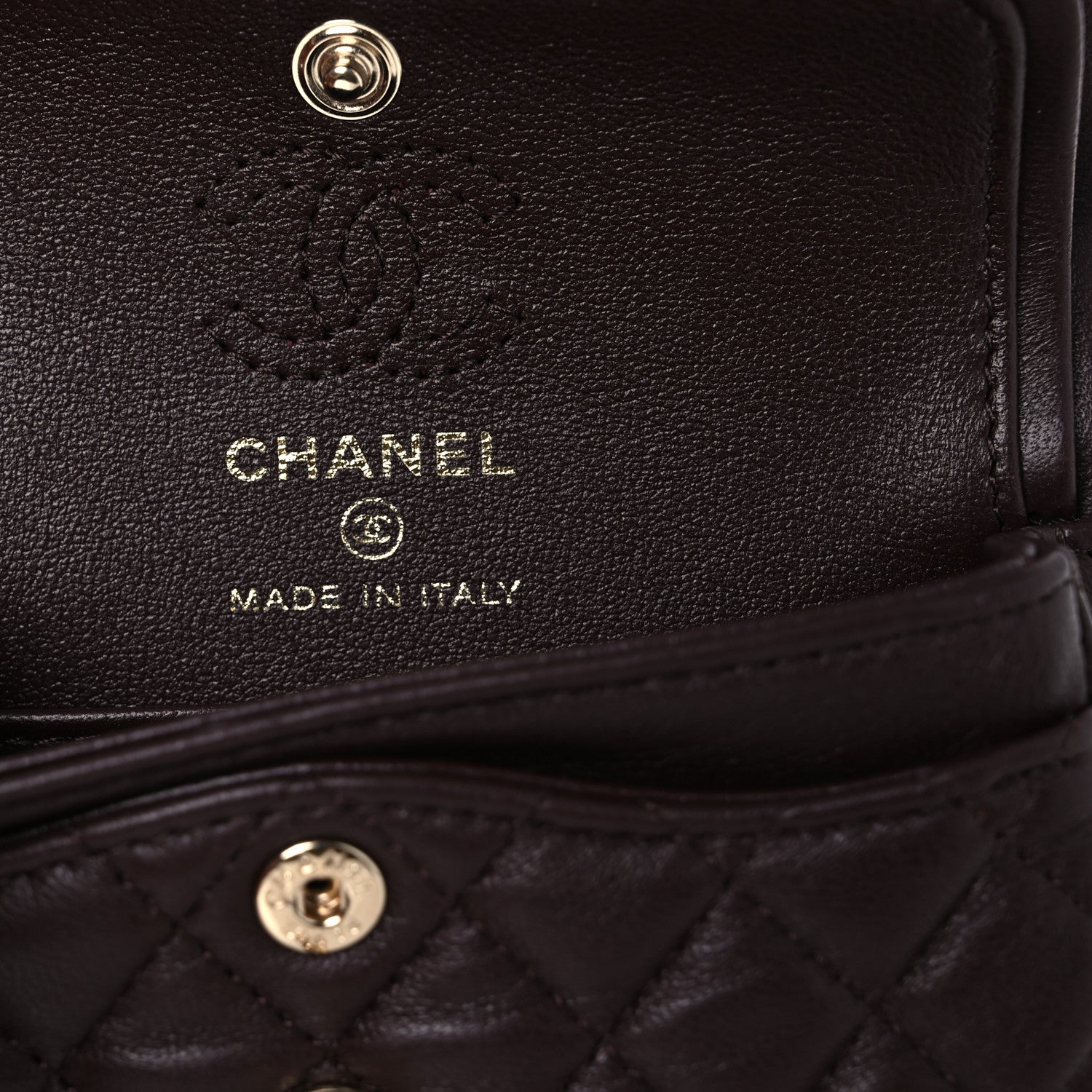 Chanel Lambskin Quilted Mini Flap Bag Charm With Hook Dark Brown 5 of 13