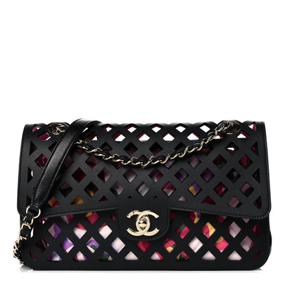 Chanel Lambskin Sea Through Flap Black Multicolor 3 of 16