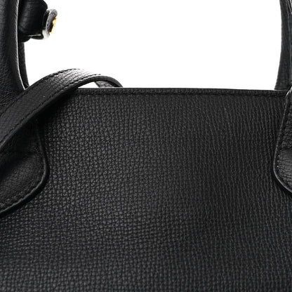 Burberry Derby Calfskin House Check Medium Banner Tote Black 9 of 11