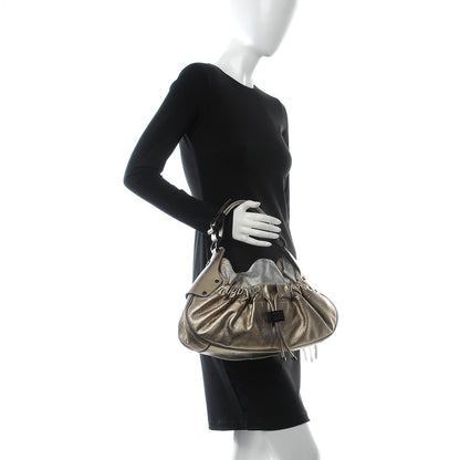 Burberry Metallic Calfskin Warrior Hobo Gold 2 of 19