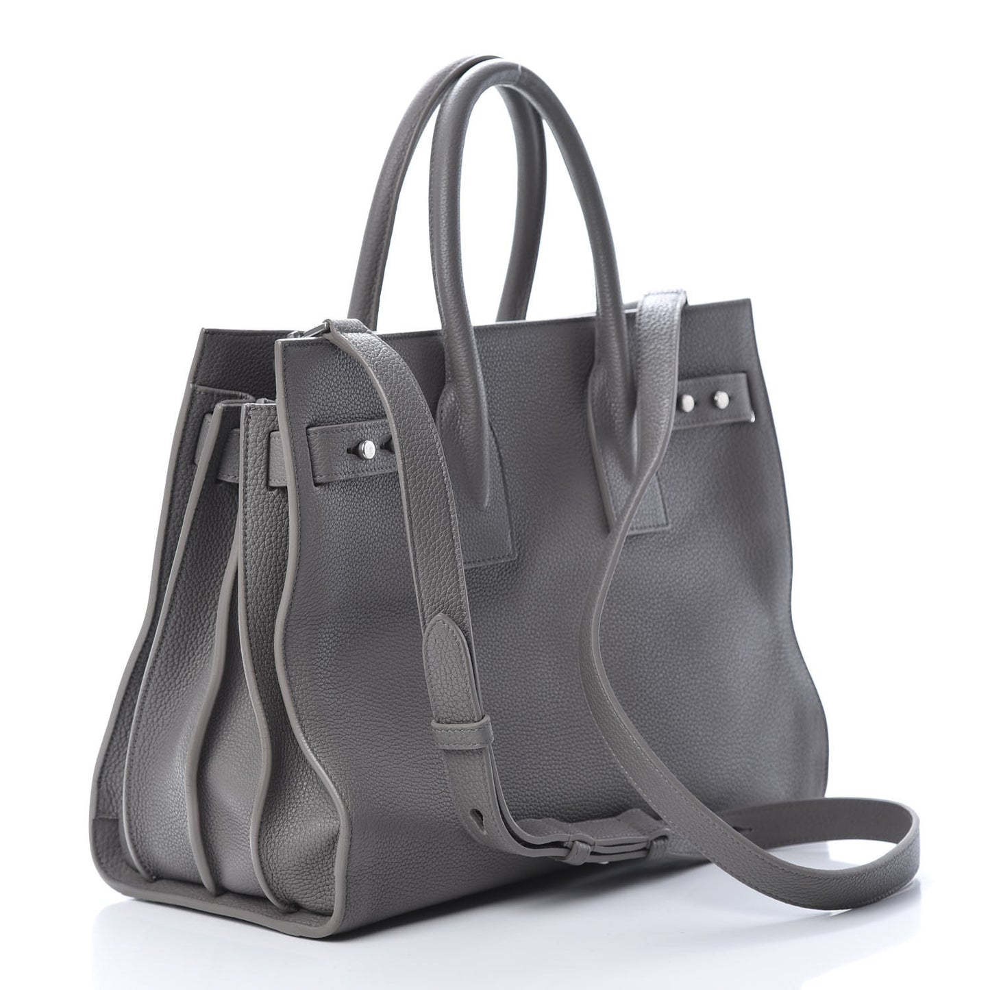 Grained Calfskin Small Supple Sac De Jour Mouse Grey