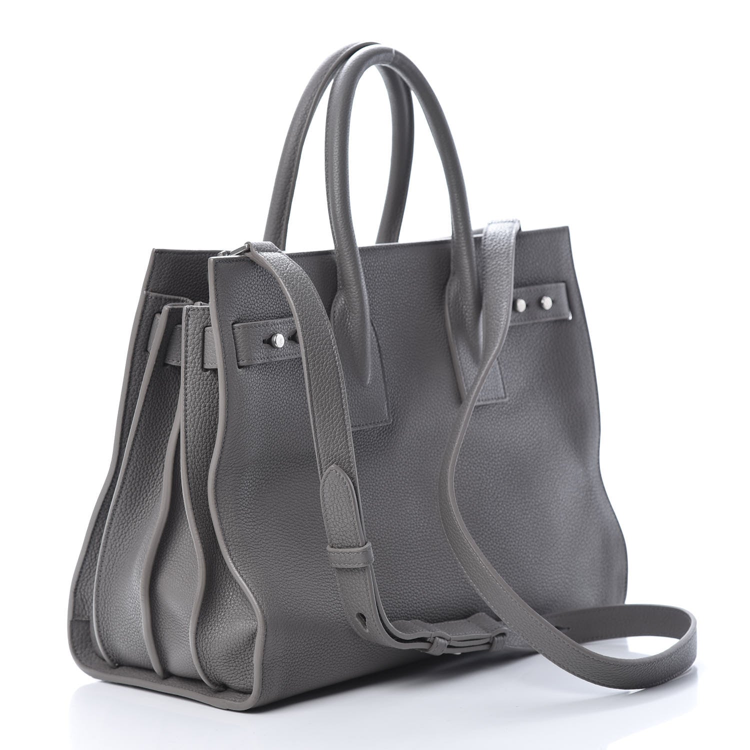 Saint Laurent Grained Calfskin Small Supple Sac De Jour Mouse Grey 3 of 18