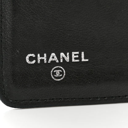 Chanel Lambskin Camellia Embossed Yen Wallet Black 6 of 13