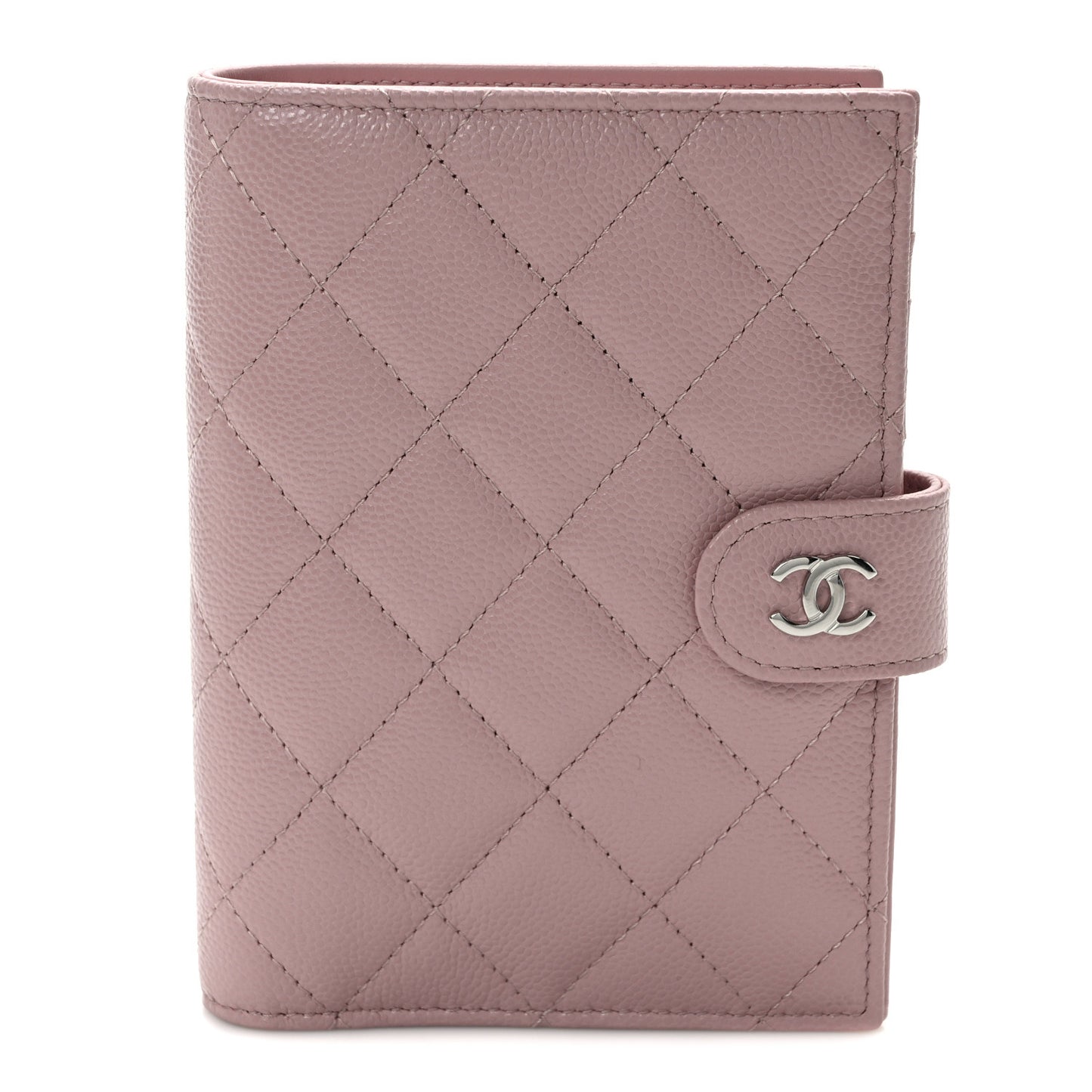 Caviar Quilted Passport Holder Light Pink