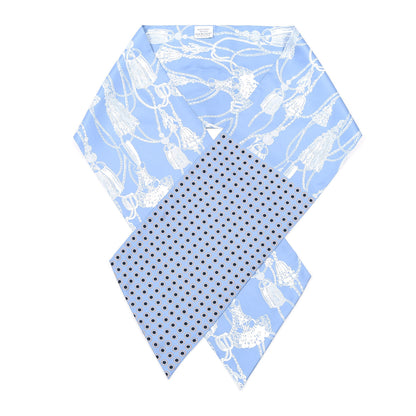 Hermes Silk Passementerie Maxi Twilly Cut Lavande Marine White 1 of 5