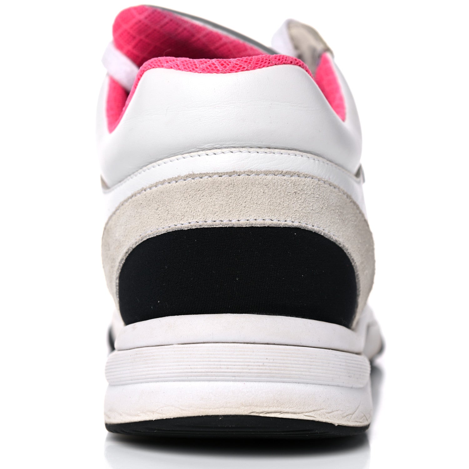 Chanel Calfskin Fabric Sneakers 39 White Silver Fluo Pink 21 of 24