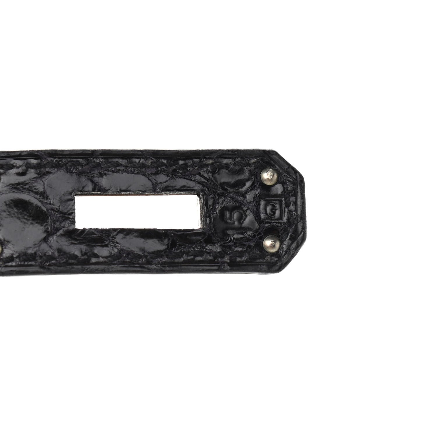 Shiny Porosus Crocodile Kelly Sellier 32 Black