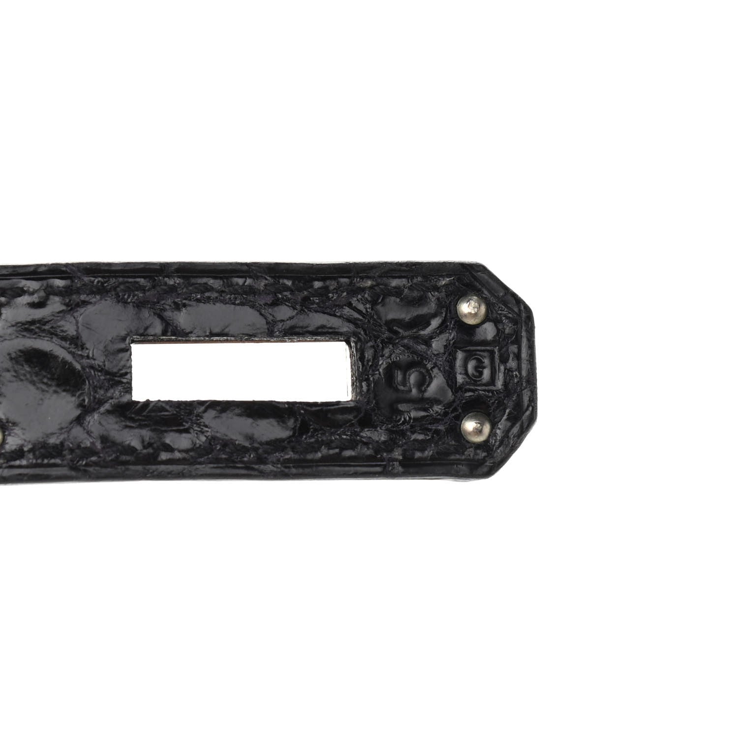 Hermes Shiny Porosus Crocodile Kelly Sellier 32 Black 7 of 11