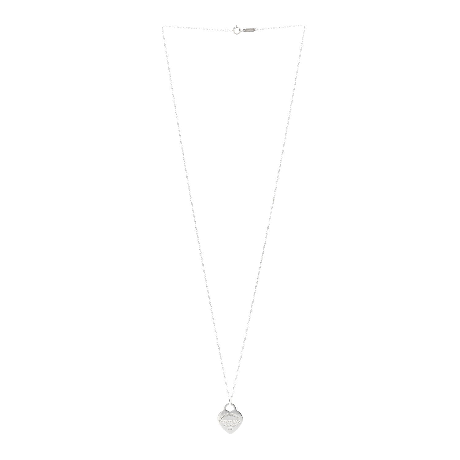 Tiffany Sterling Silver Small Return to Tiffany Heart Pendant Necklace 3 of 5
