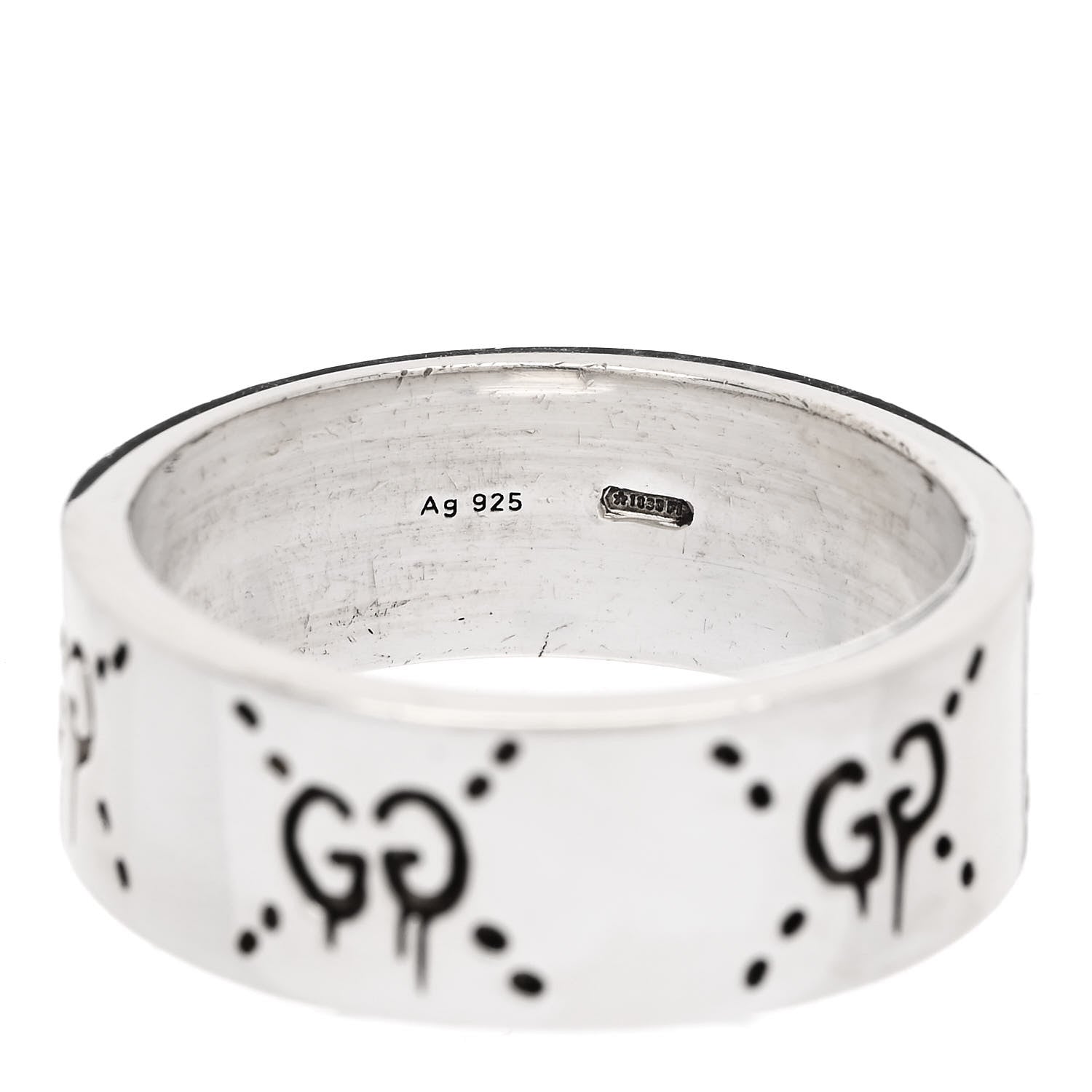 Gucci Sterling Silver GucciGhost Hamlet Skull Ring 63 10.5 5 of 6