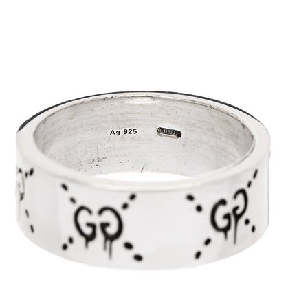 Gucci Sterling Silver GucciGhost Hamlet Skull Ring 63 10.5 5 of 6