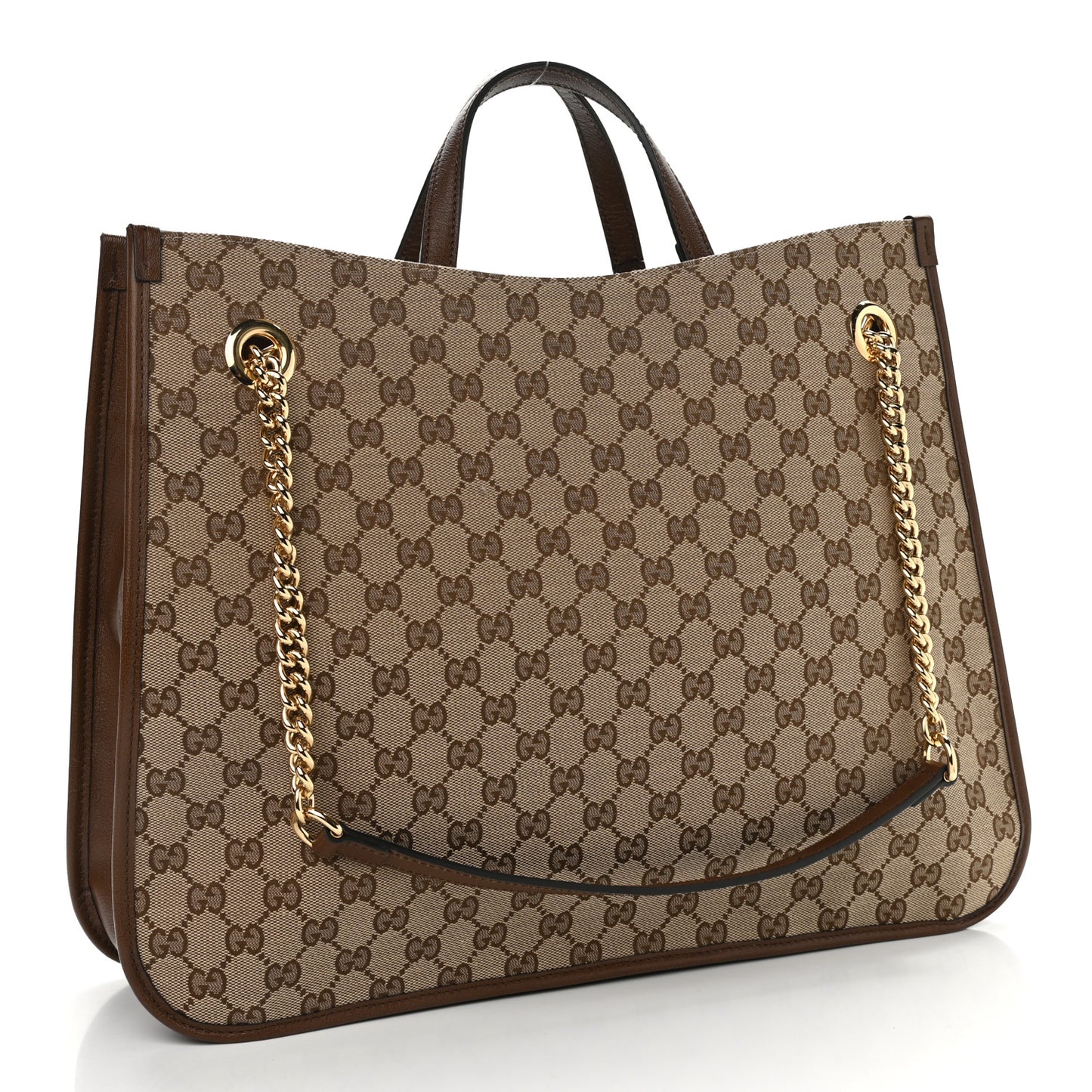 Monogram Calfskin Large Horsebit 1955 Tote Bag Beige Brown Sugar