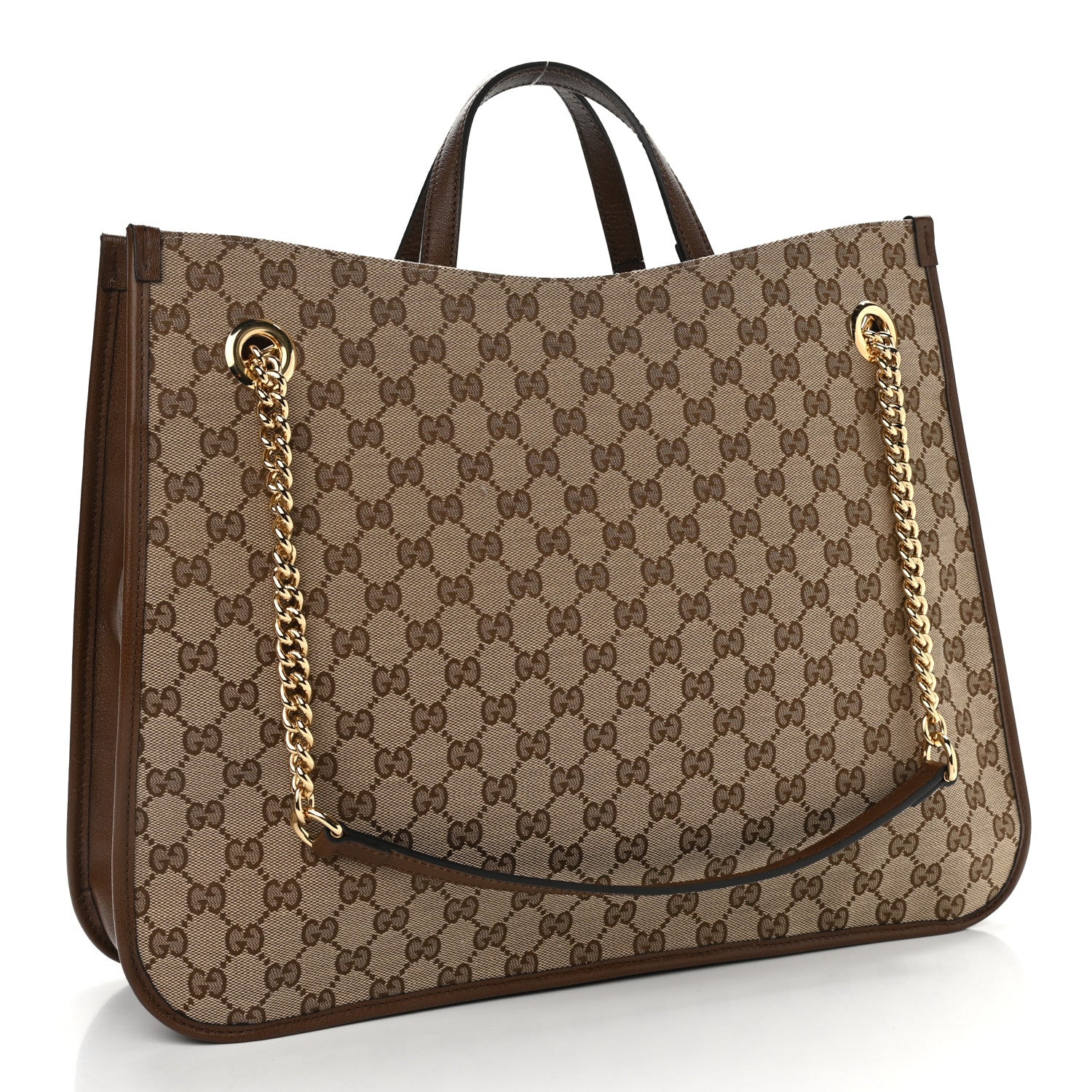 Gucci Monogram Calfskin Large Horsebit 1955 Tote Bag Beige Brown Sugar 3 of 10