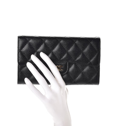 Chanel Caviar Quilted Large Flap Wallet Black 2 of 9