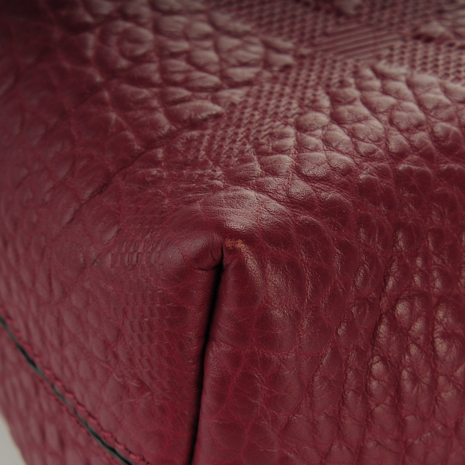 Burberry Signature Grain Calfskin Check Embossed Small Chichester Crossbody Clutch Bag Mahogany Red 10 of 10