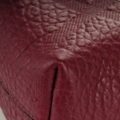 Burberry Signature Grain Calfskin Check Embossed Small Chichester Crossbody Clutch Bag Mahogany Red 10 of 10