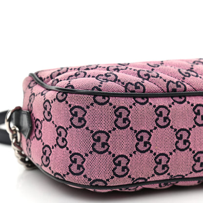 Gucci Monogram Multicolor Matelasse Diagonal Small GG Marmont Chain Shoulder Bag Pink Blue 9 of 11