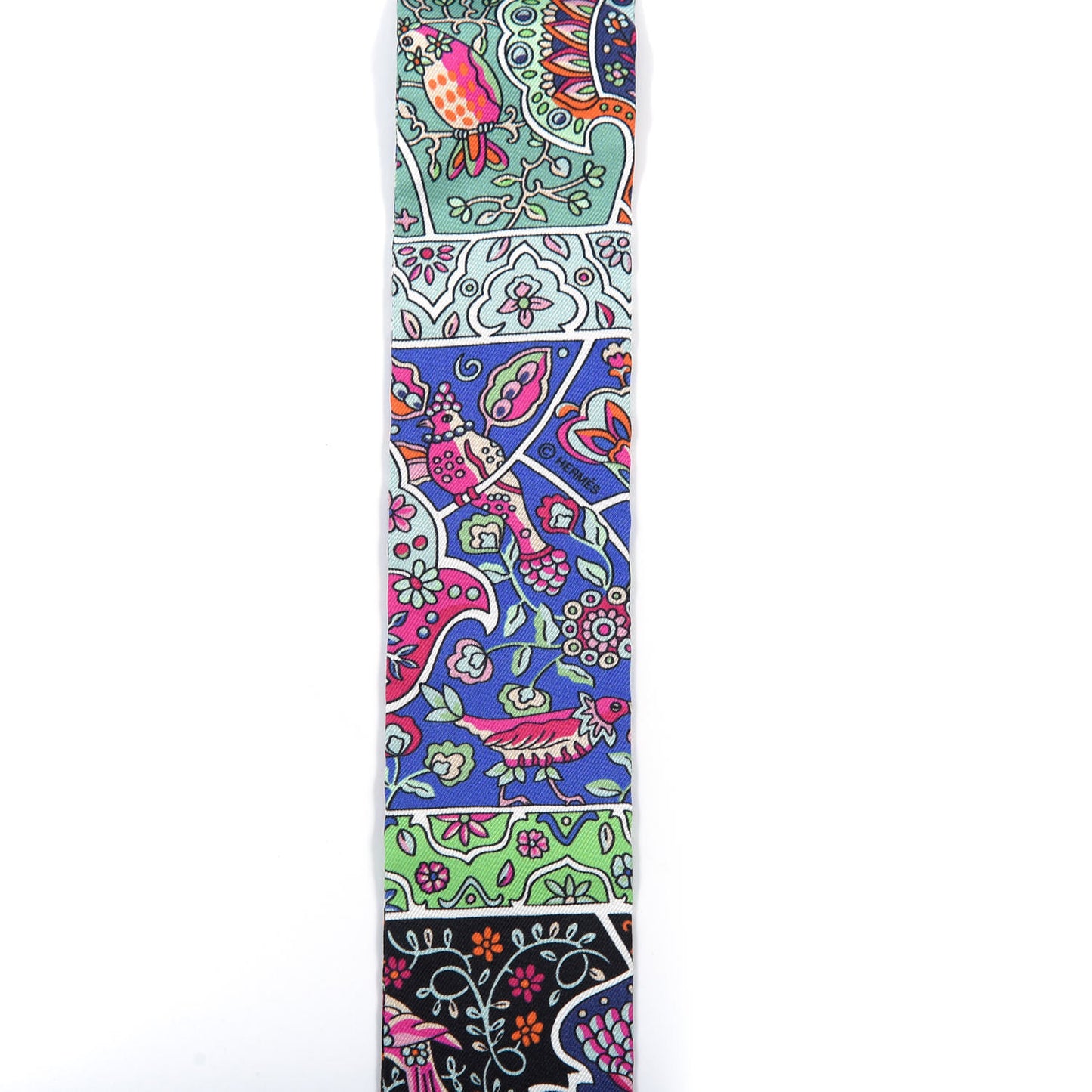Silk Au Pays Des Oiseaux Fleurs Twilly Vert Vif Black Fuchsia